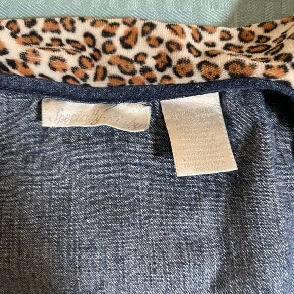 SPECIALITY Baby Denim Jacket With Leopard Print Accents 18m. Super cute! - Picture 3 of 7